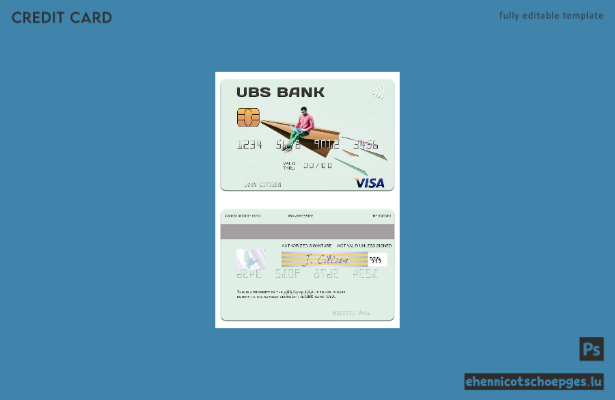 USA UBS Bank Visa-Karte – Beispielvorschau